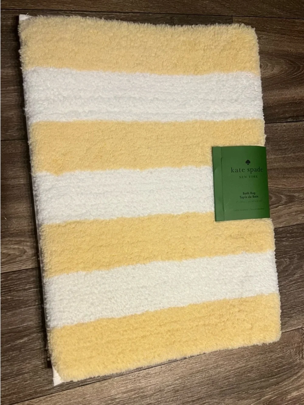 Kate Spade New York Yellow and White Stripe Bath Rug 17x24in.